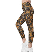Plane Tree Platanenmuster Autumn Heritage CAMO Womens Leggings with Pockets - Women