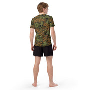 Plane Tree Platanenmuster Summer Heritage CAMO Mens Short-Sleeve Rash Guard - SS