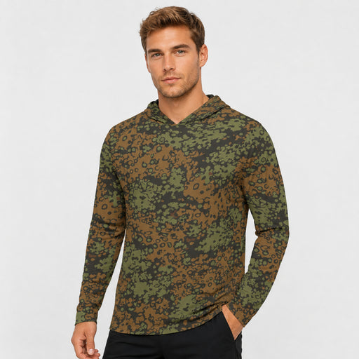 Plane Tree Platanenmuster Summer Heritage CAMO Mens Sunscreen Sports Hoodie With Thumb Holes - S / White