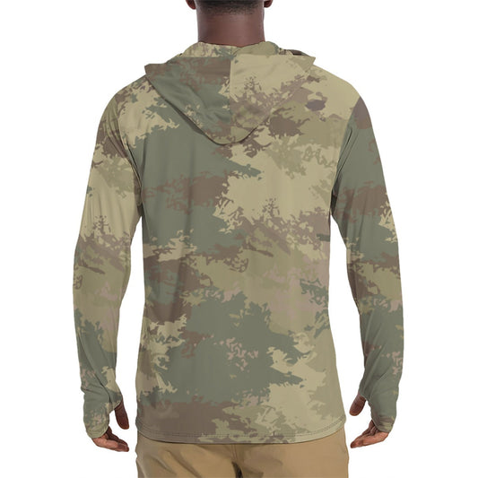 Poisonous Multi-Terrain CAMO Mens Sunscreen Sports Hoodie With Thumb Holes