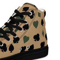 Poker Playing Card Suits CAMO Men’s high top canvas shoes