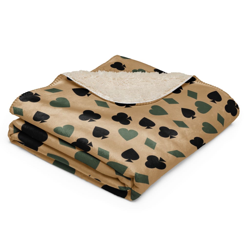 Poker Playing Card Suits CAMO Sherpa blanket