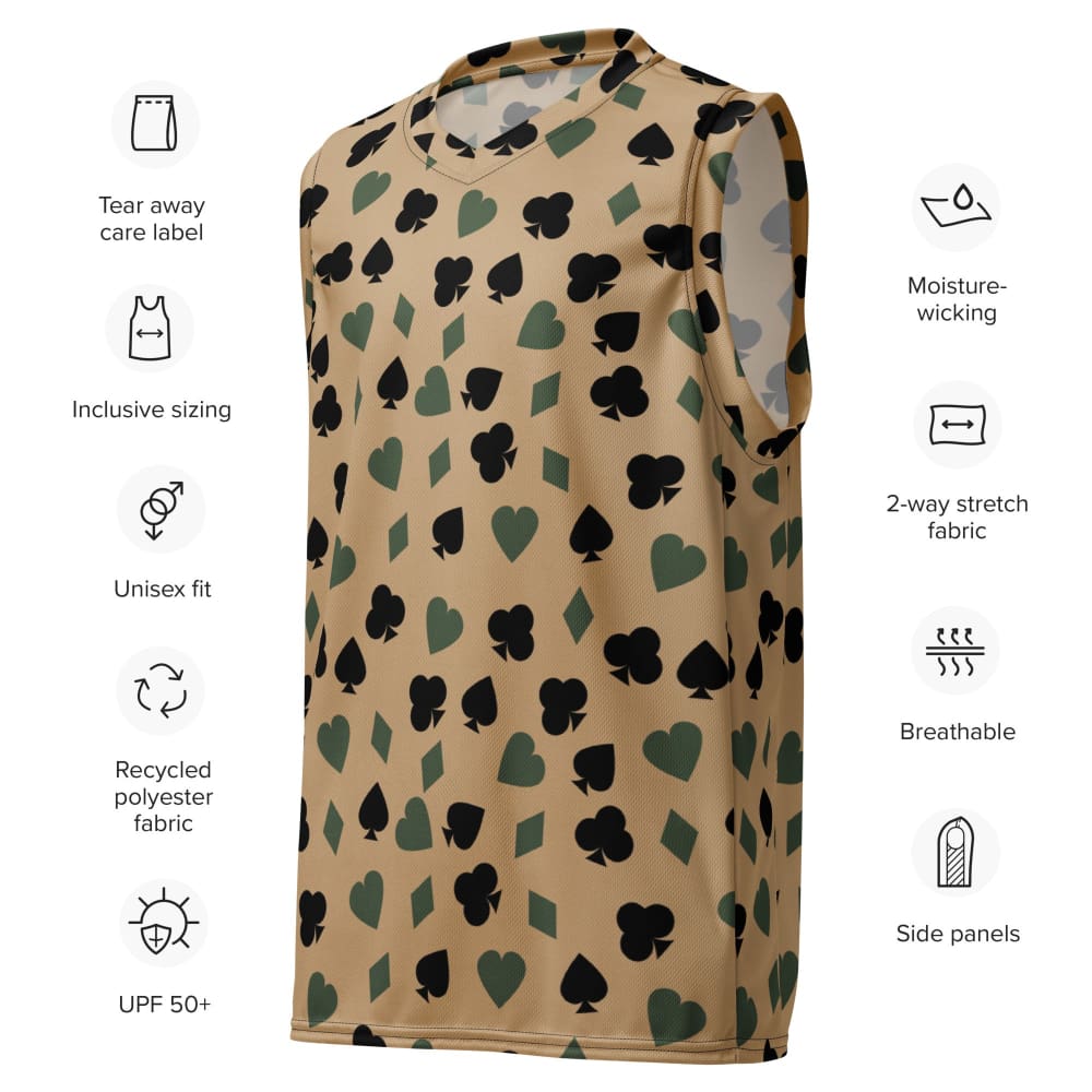 Poker Playing Card Suits CAMO unisex basketball jersey
