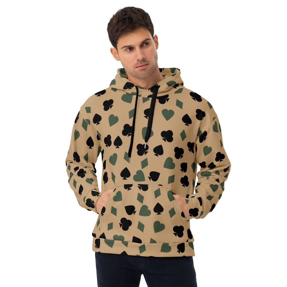 Poker Playing Card Suits CAMO Unisex Hoodie - 2XS