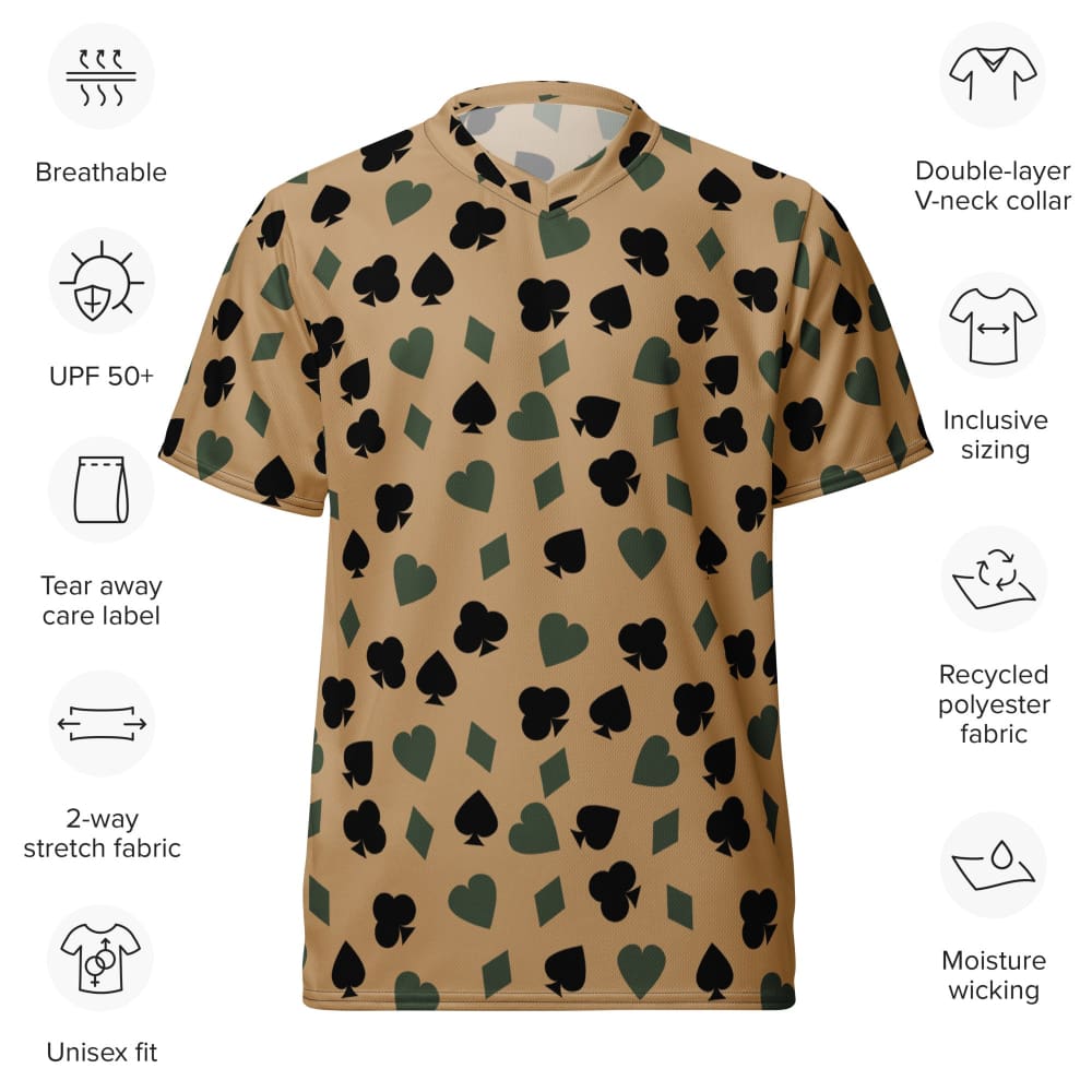 Poker Playing Card Suits CAMO unisex sports jersey