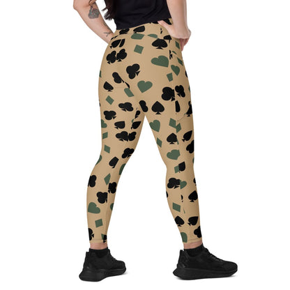 Poker Playing Card Suits CAMO Women’s Leggings with pockets - 2XS
