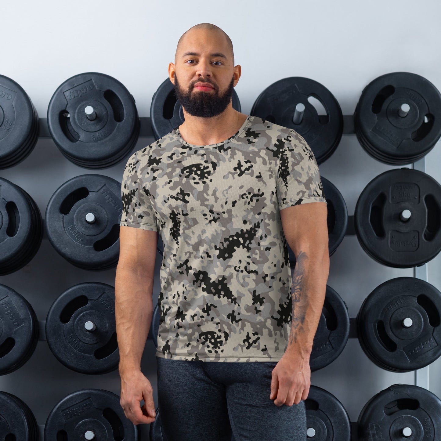 Polish Flecktarn Urban Anti-Terrorist CAMO Mens Athletic T-shirt - XS - T-Shirts