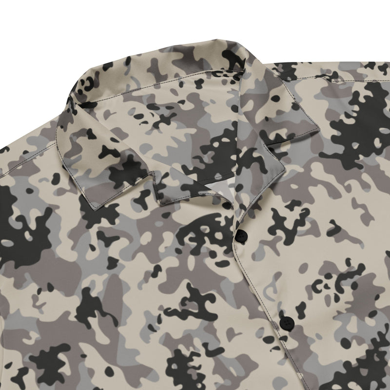 Flecktarn Polish Urban CAMO Unisex Short-Sleeve Button Shirt - Button-Up