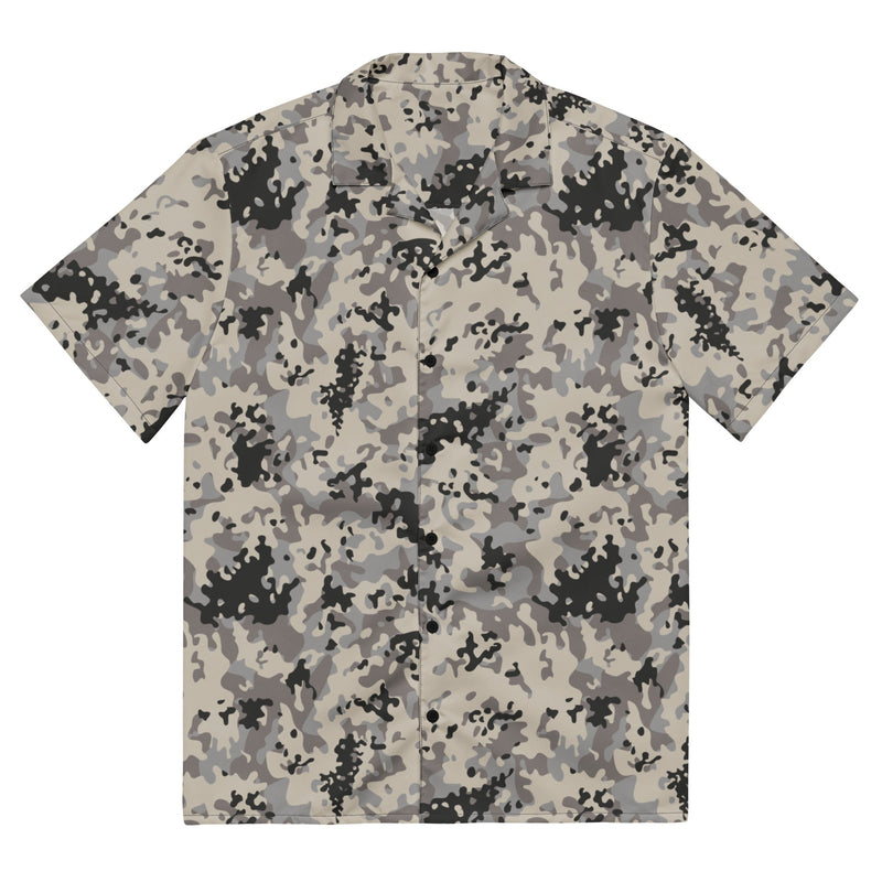 Flecktarn Polish Urban CAMO Unisex Short-Sleeve Button Shirt - 2XS - Button-Up