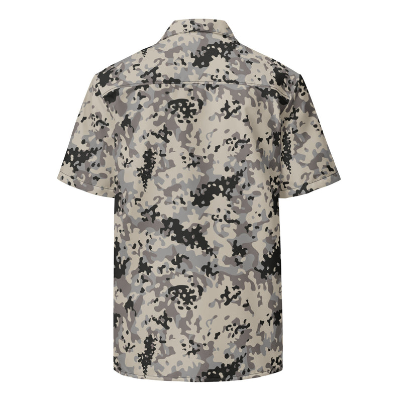 Flecktarn Polish Urban CAMO Unisex Short-Sleeve Button Shirt - Button-Up