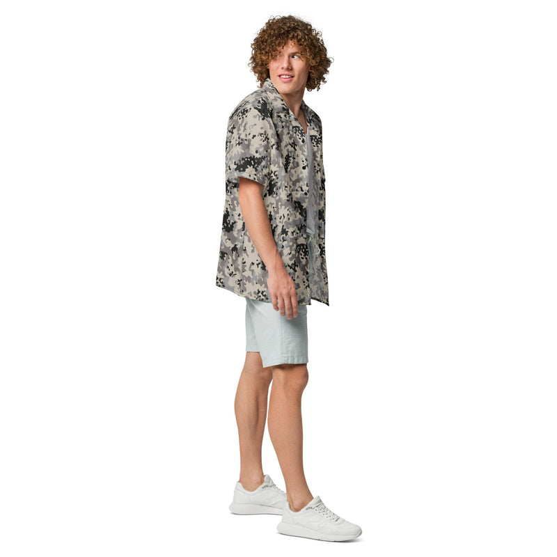 Flecktarn Polish Urban CAMO Unisex Short-Sleeve Button Shirt - Button-Up