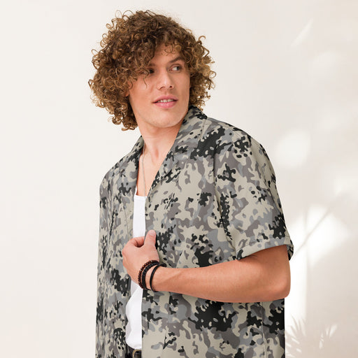 Flecktarn Polish Urban CAMO Unisex Short-Sleeve Button Shirt - Button-Up