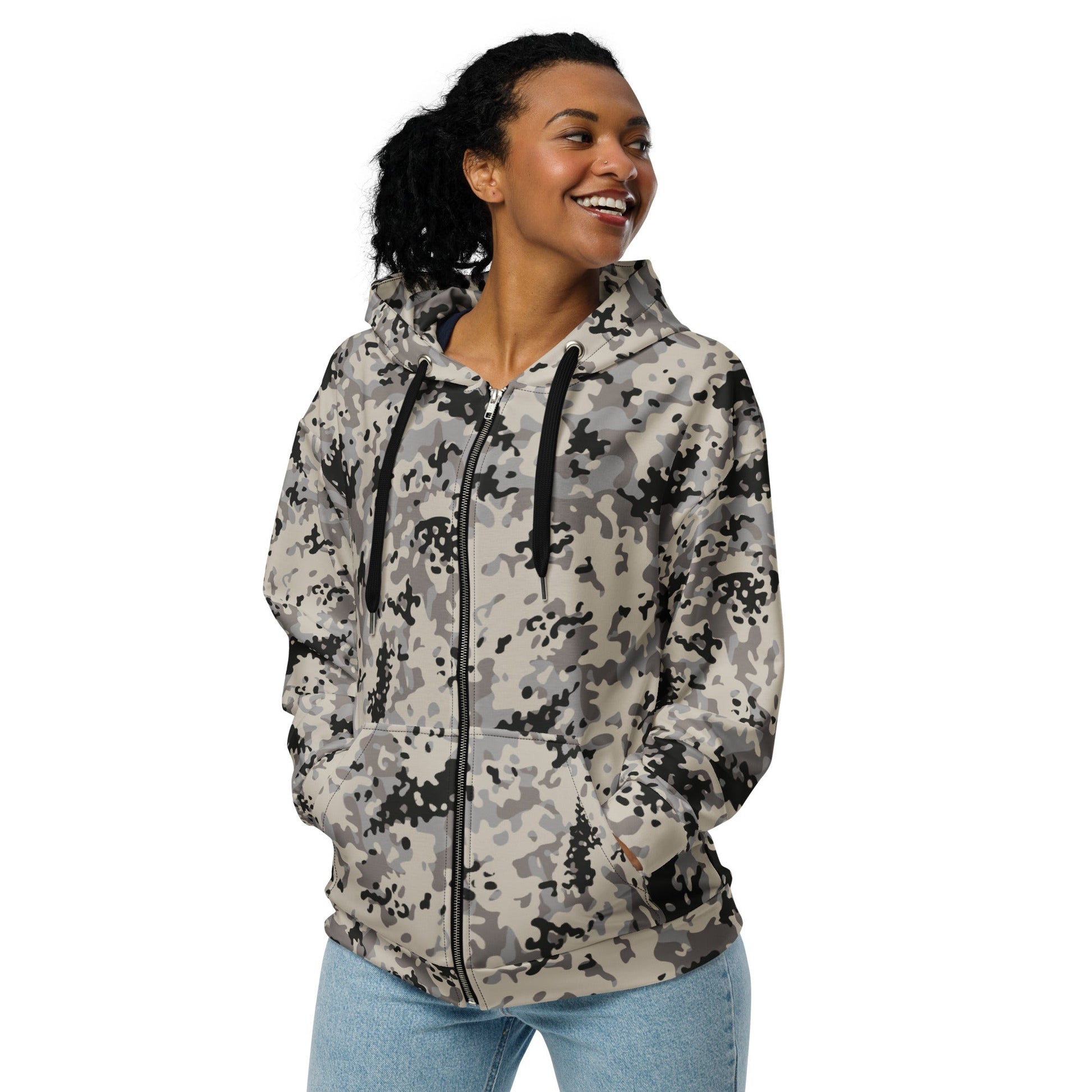 Polish Flecktarn Urban Anti-Terrorist CAMO Unisex Zip Hoodie
