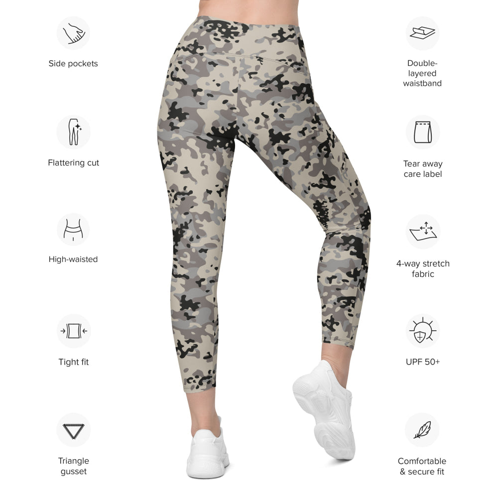 Polish Flecktarn Urban Anti-Terrorist WZ AT 1 Plamaik CAMO Leggings with pockets - Womens With Pockets