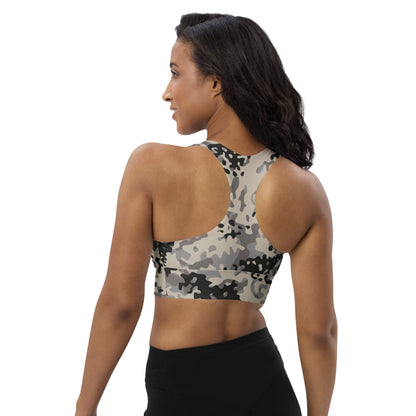 Polish Flecktarn Urban Anti-Terrorist WZ AT 1 Plamaik CAMO Longline sports bra - Womens Sports Bra