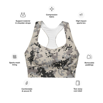 Polish Flecktarn Urban Anti-Terrorist WZ AT 1 Plamaik CAMO Longline sports bra - Womens Sports Bra