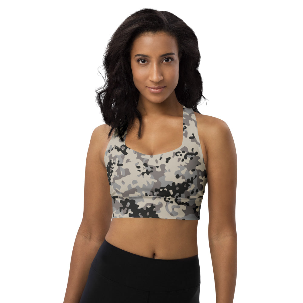 Polish Flecktarn Urban Anti-Terrorist WZ AT 1 Plamaik CAMO Longline sports bra - Womens Sports Bra