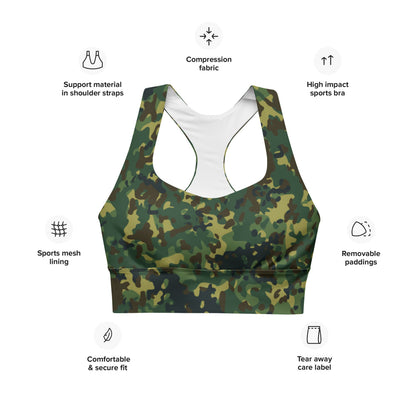 Polish Internal Security Agency Gepard CAMO Longline sports bra - Womens Sports Bra