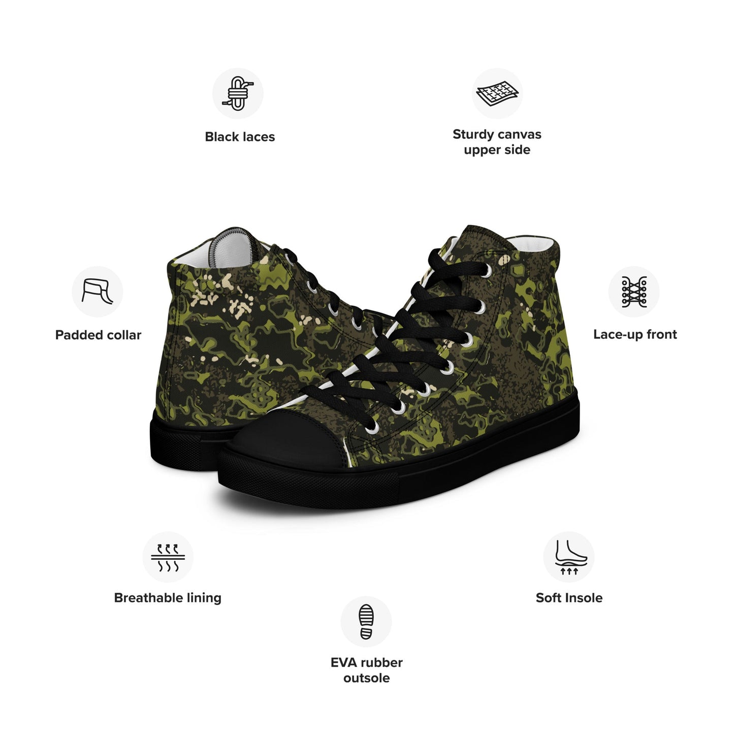 Polish Modular Adaptive Penetrative Ambush (MAPA) CAMO Mens High-Top Canvas Shoes