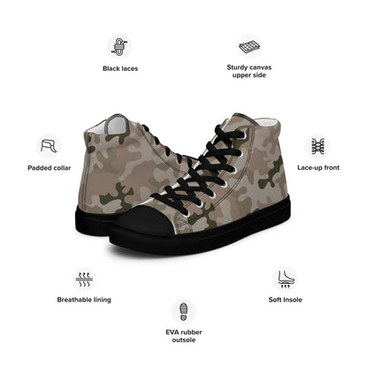 Polish Pantera Desert CAMO Mens high top canvas shoes - High Top Canvas Shoes