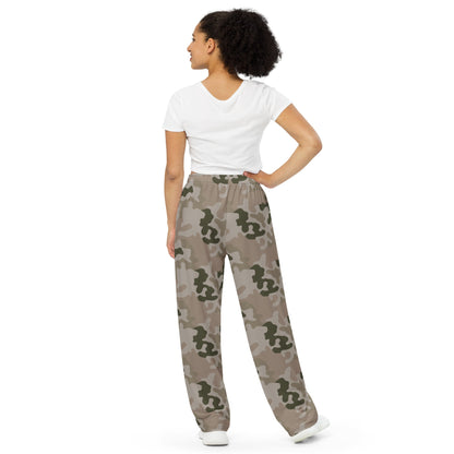 Polish Pantera Desert CAMO unisex wide-leg pants - Wide-leg Pants