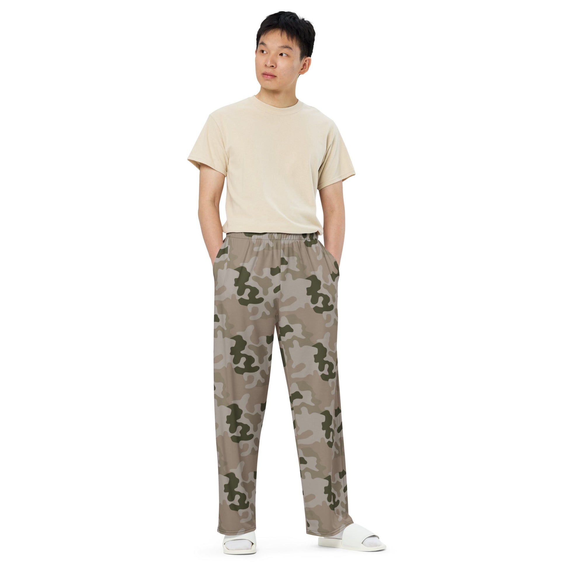 Polish Pantera Desert CAMO unisex wide-leg pants - Wide-leg Pants