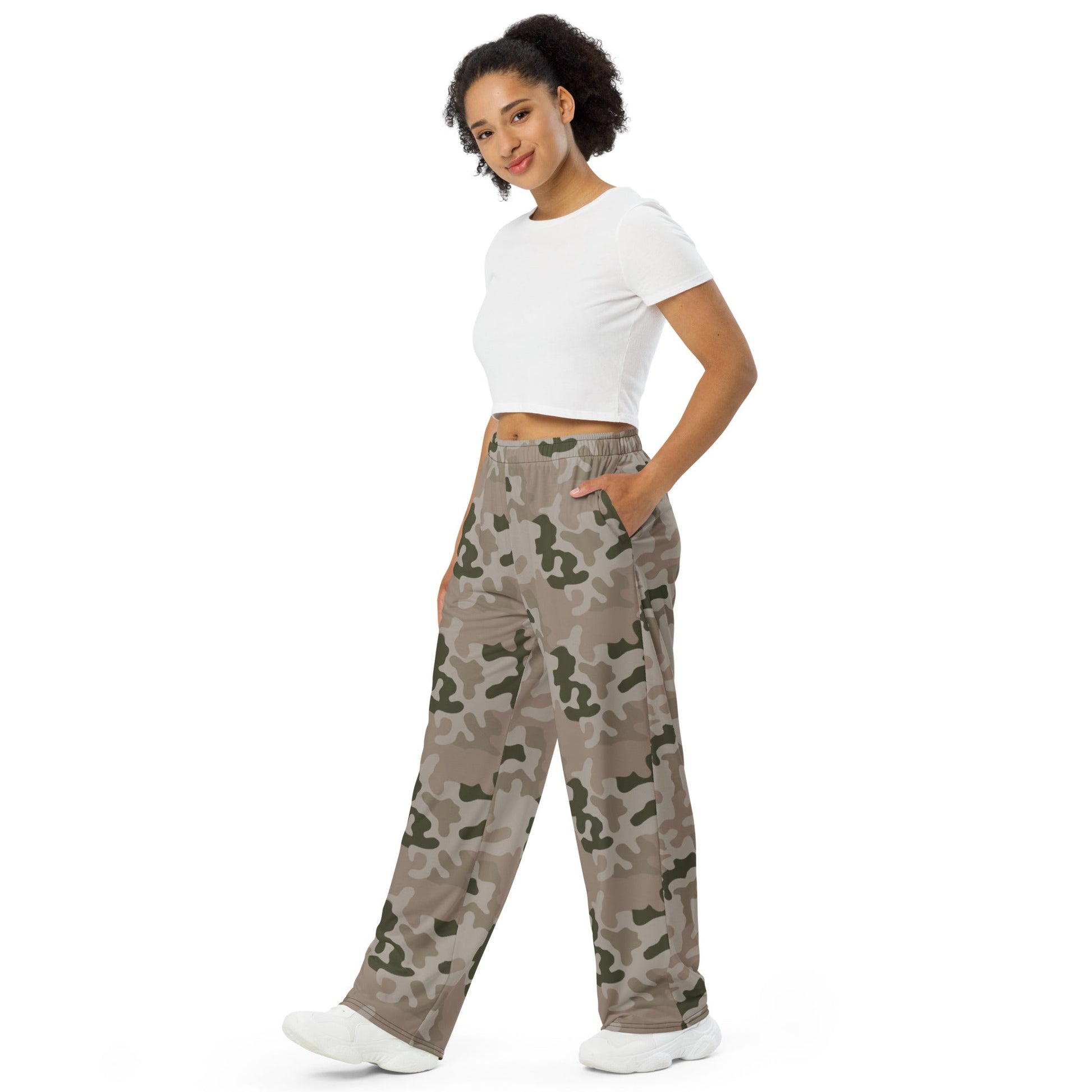 Polish Pantera Desert CAMO unisex wide-leg pants - Wide-leg Pants