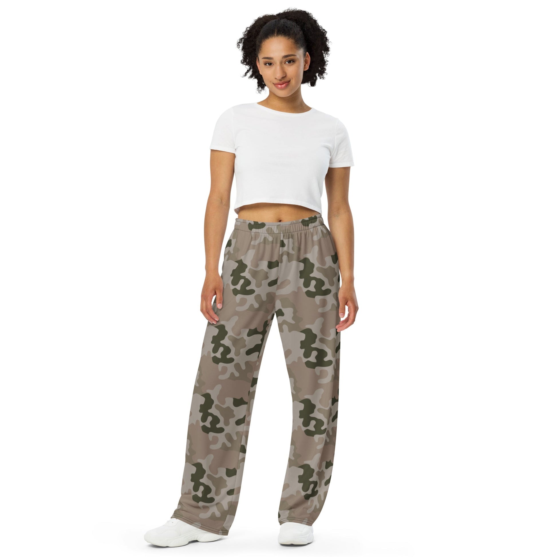 Polish Pantera Desert CAMO unisex wide-leg pants - Wide-leg Pants