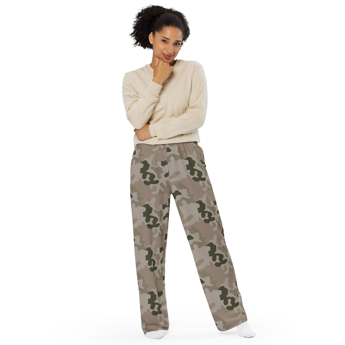 Polish Pantera Desert CAMO unisex wide-leg pants - Wide-leg Pants