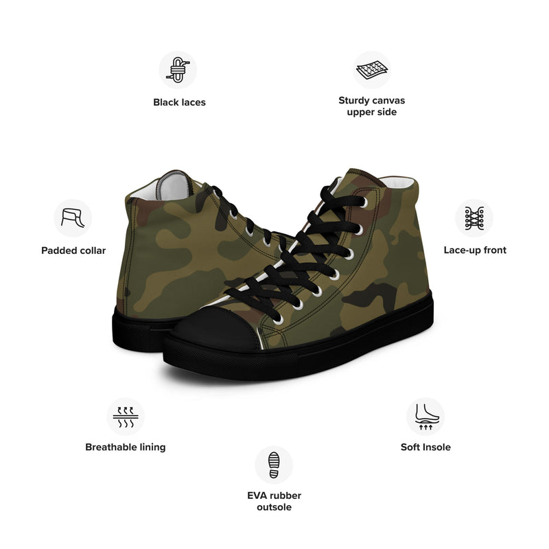 Pantera WZ93 Polish Woodland CAMO Mens High-Top Canvas Shoes