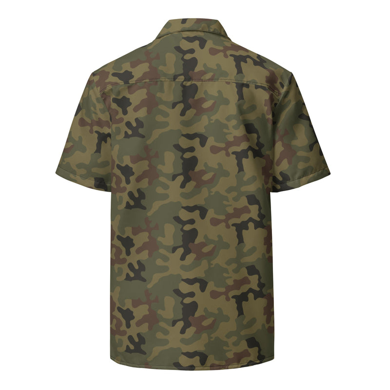 Pantera WZ93 Polish Woodland CAMO Unisex Short-Sleeve Button Shirt - Button-Up