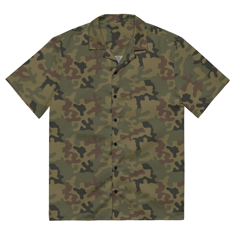 Pantera WZ93 Polish Woodland CAMO Unisex Short-Sleeve Button Shirt - 2XS - Button-Up