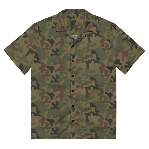 Pantera WZ93 Polish Woodland CAMO Unisex Short-Sleeve Button Shirt - 2XS - Button-Up