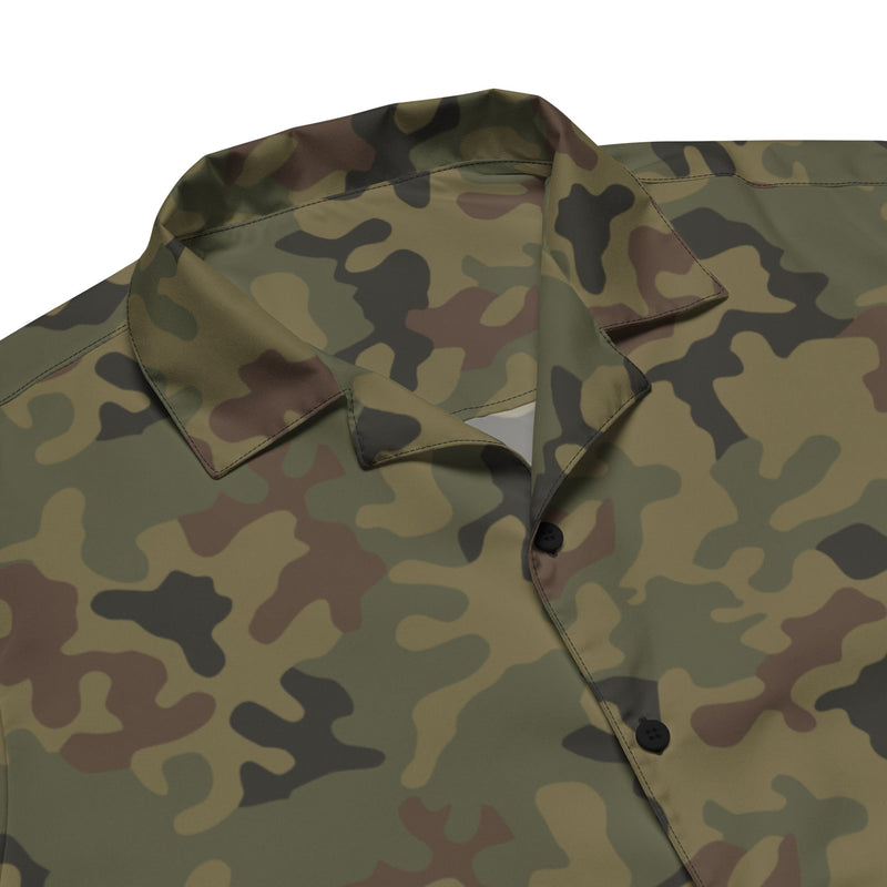 Pantera WZ93 Polish Woodland CAMO Unisex Short-Sleeve Button Shirt - Button-Up