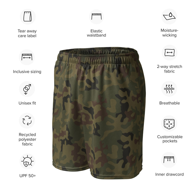Pantera WZ93 Polish Woodland CAMO Unisex Mesh Shorts