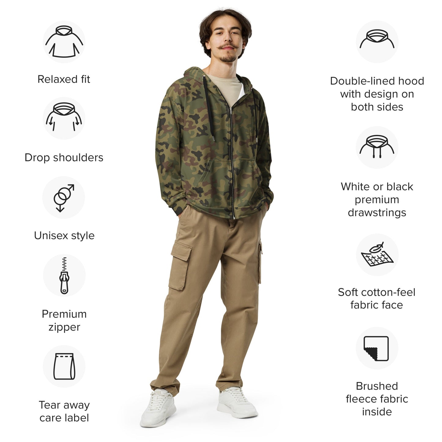 Polish Pantera WZ93 CAMO Unisex zip hoodie Zip Hoodies