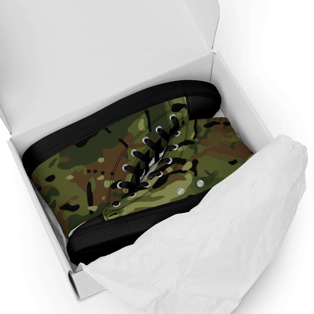 Polish SG-14 Border Guard CAMO Men’s high top canvas shoes - Mens High Top Canvas Shoes