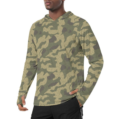 Polish Splittermuster WZ56 CAMO Mens Sunscreen Sports Hoodie With Thumb Holes