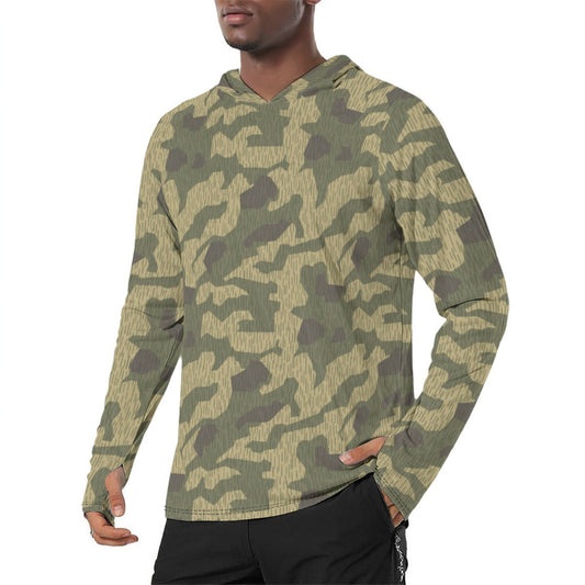 Polish Splittermuster WZ56 CAMO Mens Sunscreen Sports Hoodie With Thumb Holes - S / White - Hoodies