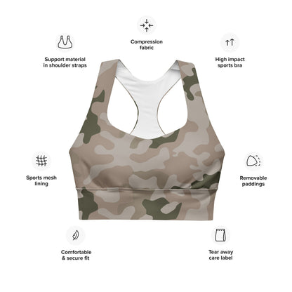 Polish WZ2000 Desert Pantera CAMO Longline sports bra - Womens Sports Bra