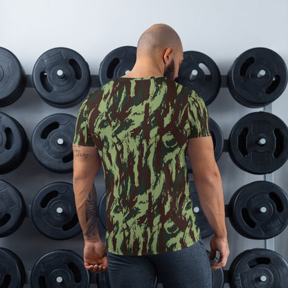 Portuguese Lizard Vertical CAMO Mens Athletic T-shirt - T-Shirts