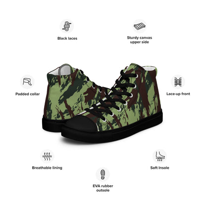 Portuguese Lizard Vertical CAMO Mens high top canvas shoes - High Top Canvas Shoes