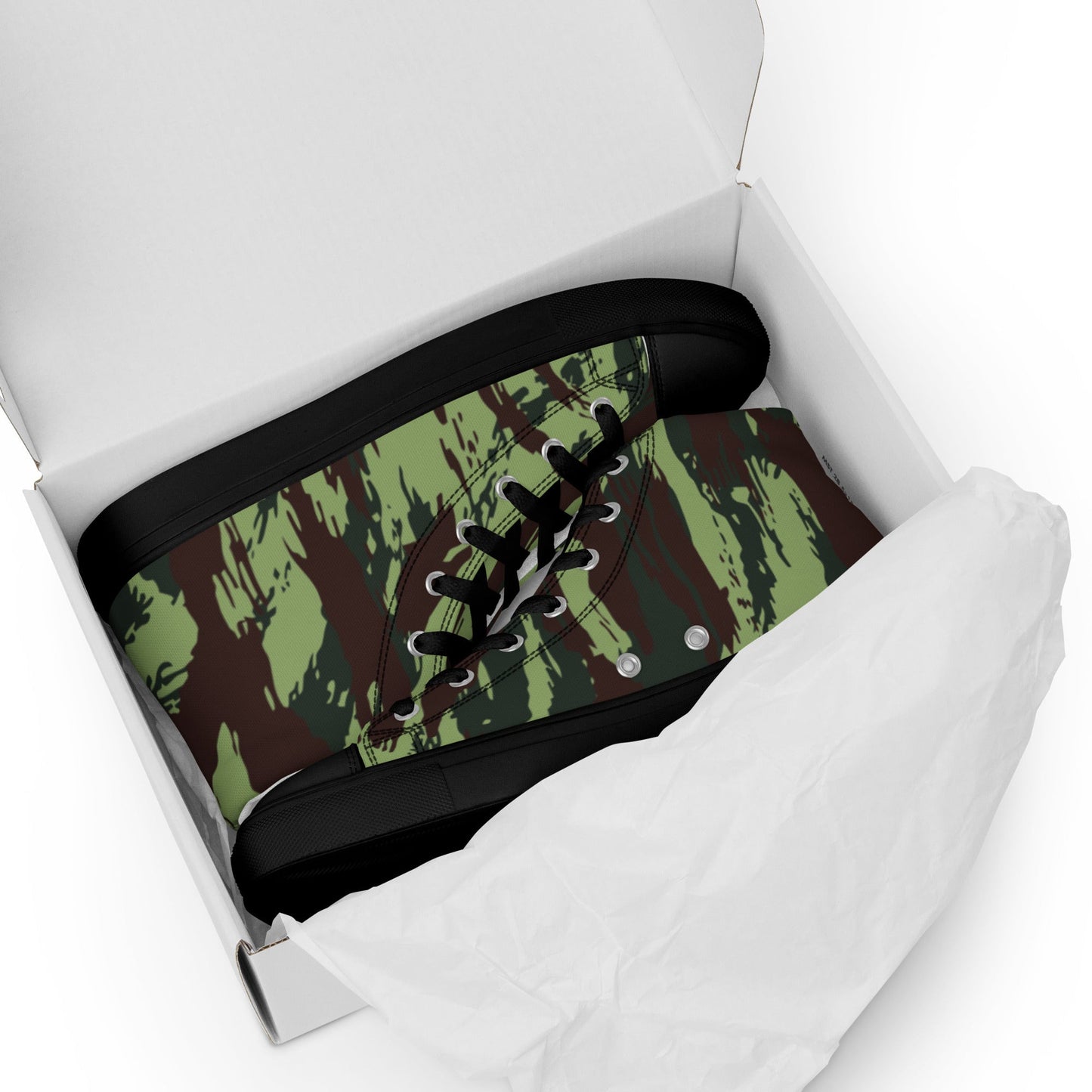 Portuguese Lizard Vertical CAMO Mens high top canvas shoes - High Top Canvas Shoes