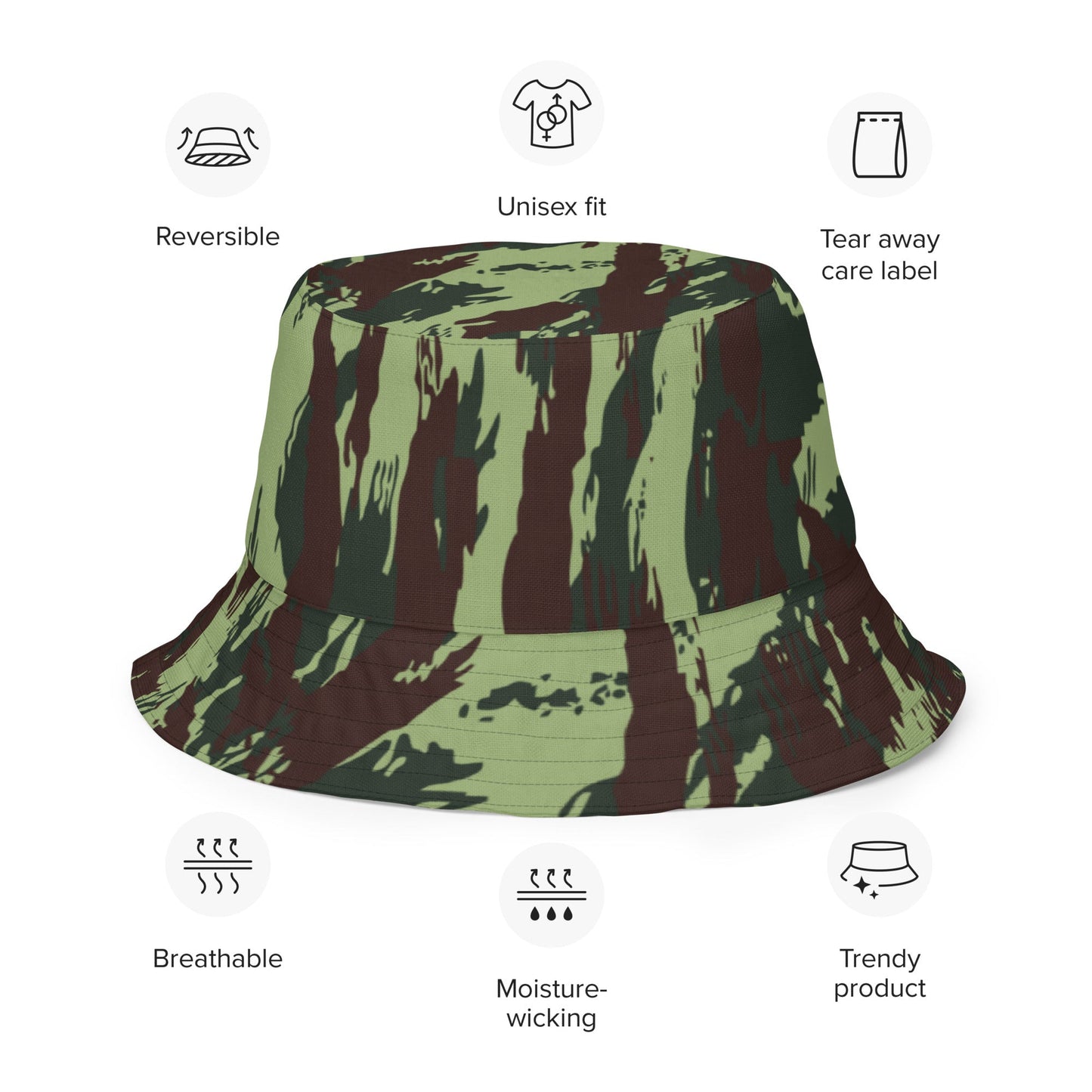 Portuguese Lizard Vertical CAMO Reversible bucket hat - Bucket Hats