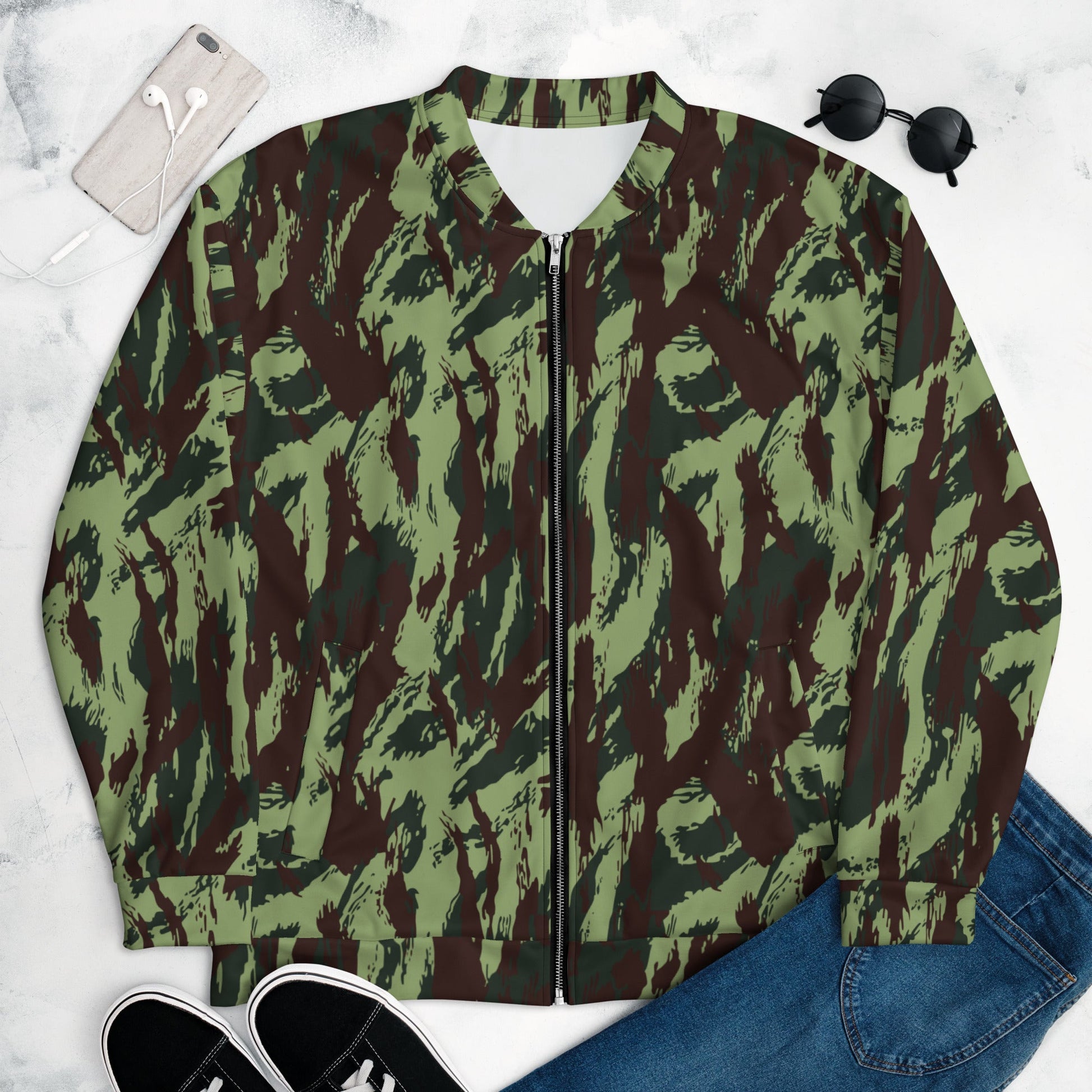 Portuguese Lizard Vertical CAMO Unisex Bomber Jacket - XS - Jackets