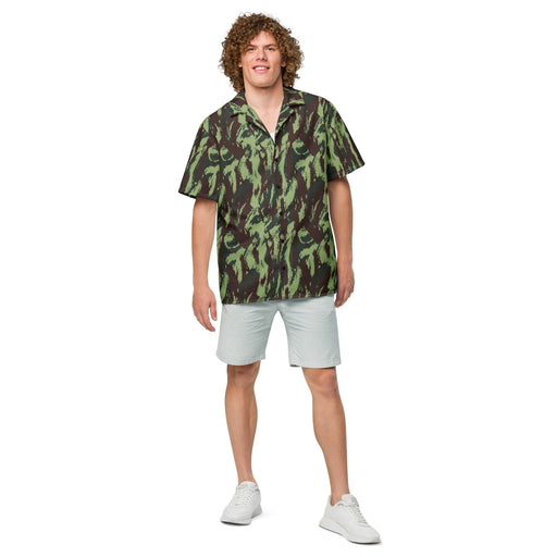 Lizard Portuguese Vertical CAMO Unisex Short-Sleeve Button Shirt - 2XS - Button-Up