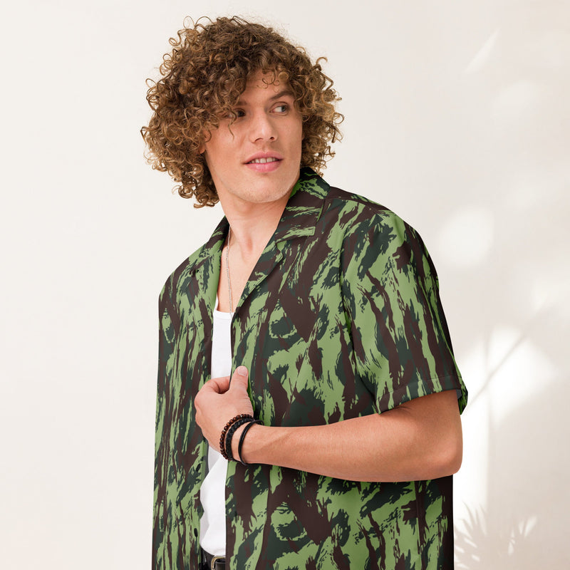Lizard Portuguese Vertical CAMO Unisex Short-Sleeve Button Shirt - Button-Up