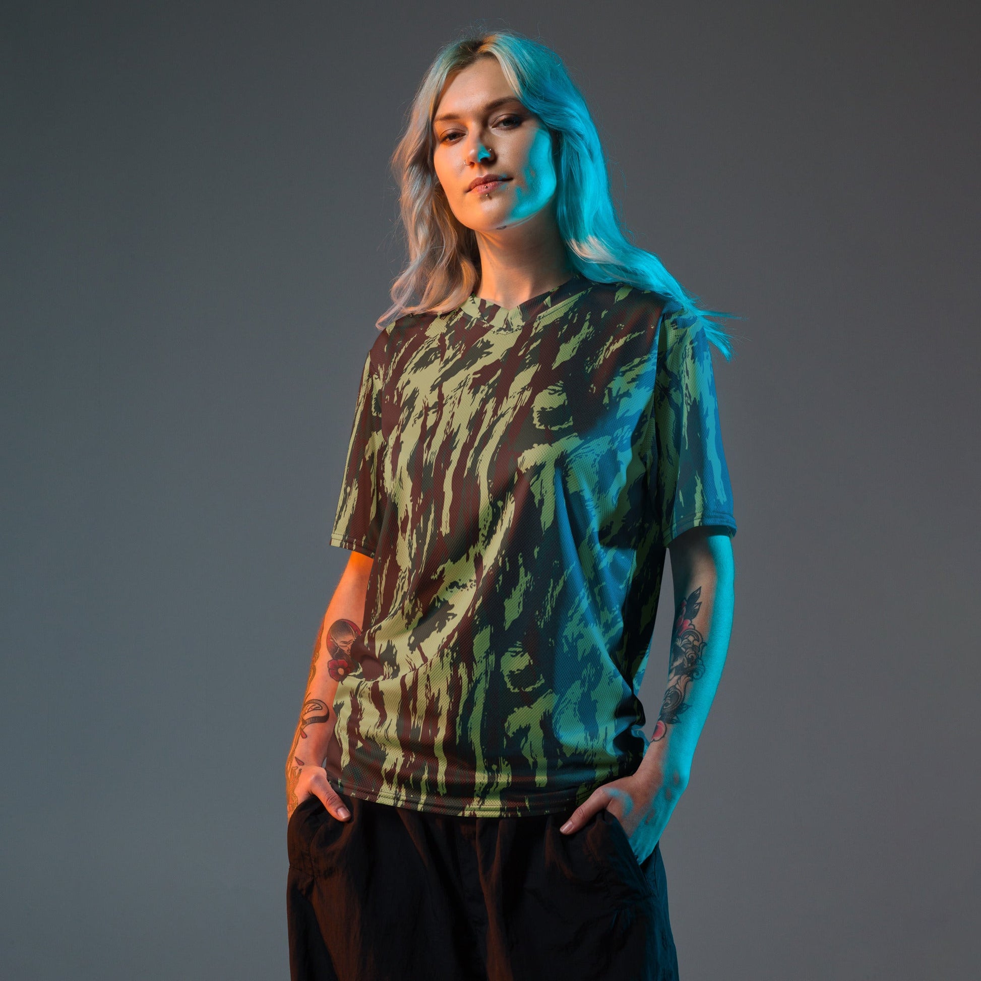 Portuguese Lizard Vertical CAMO unisex sports jersey - Sports Jerseys