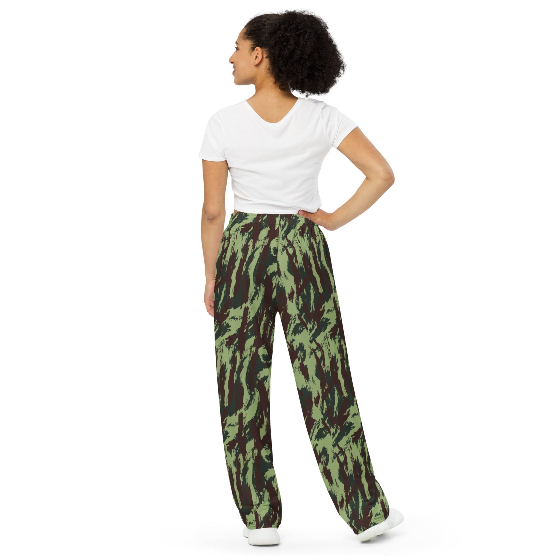 Portuguese Lizard Vertical CAMO unisex wide-leg pants - Wide-leg Pants