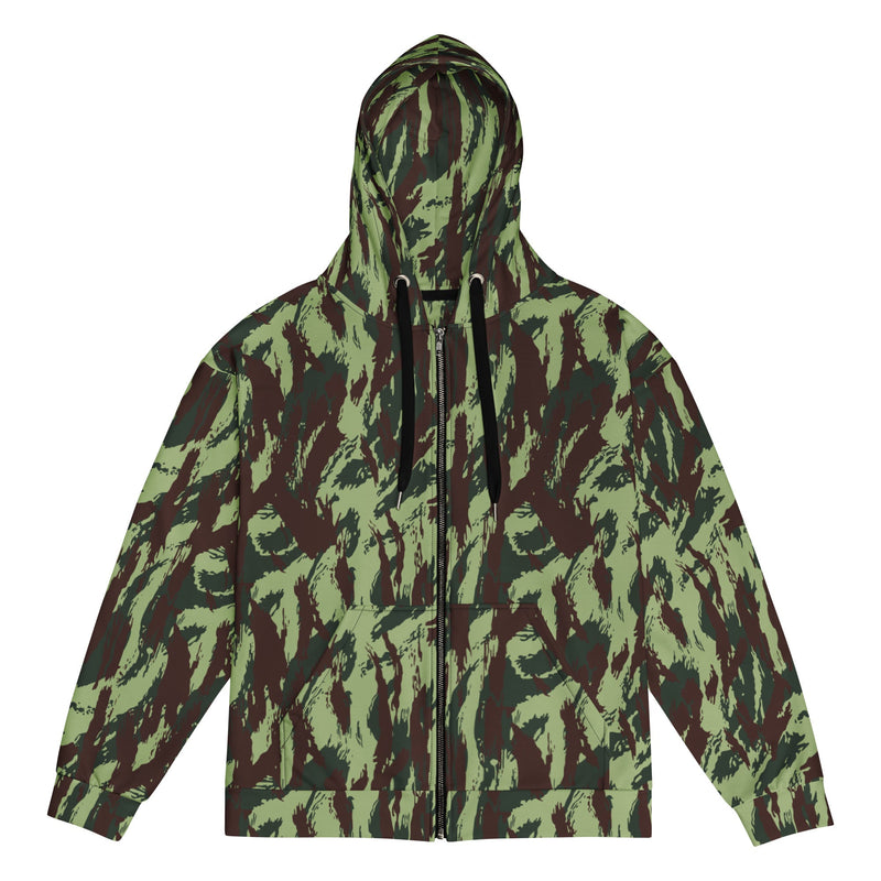 Lizard Portuguese Vertical CAMO Unisex Zip Hoodie - 2XS